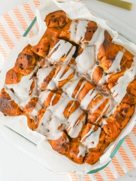 Pumpkin Cinnamon Roll Casserole
