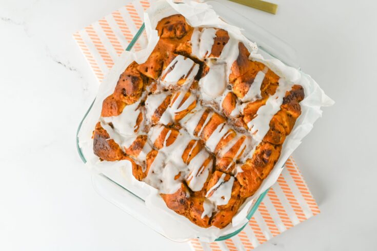 Pumpkin Cinnamon Roll Casserole