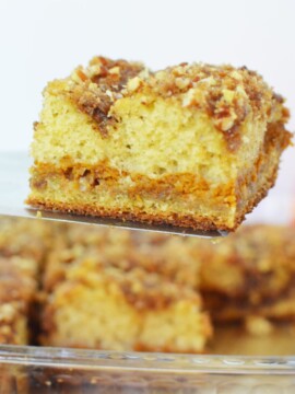 Pumpkin Streusel Coffee Cake recipe made with sour cream.