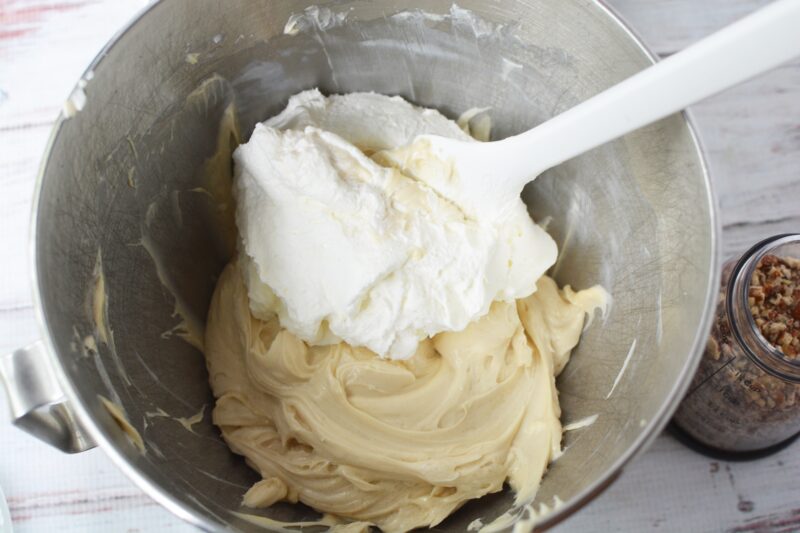 Whipping together the cream cheese mixture 