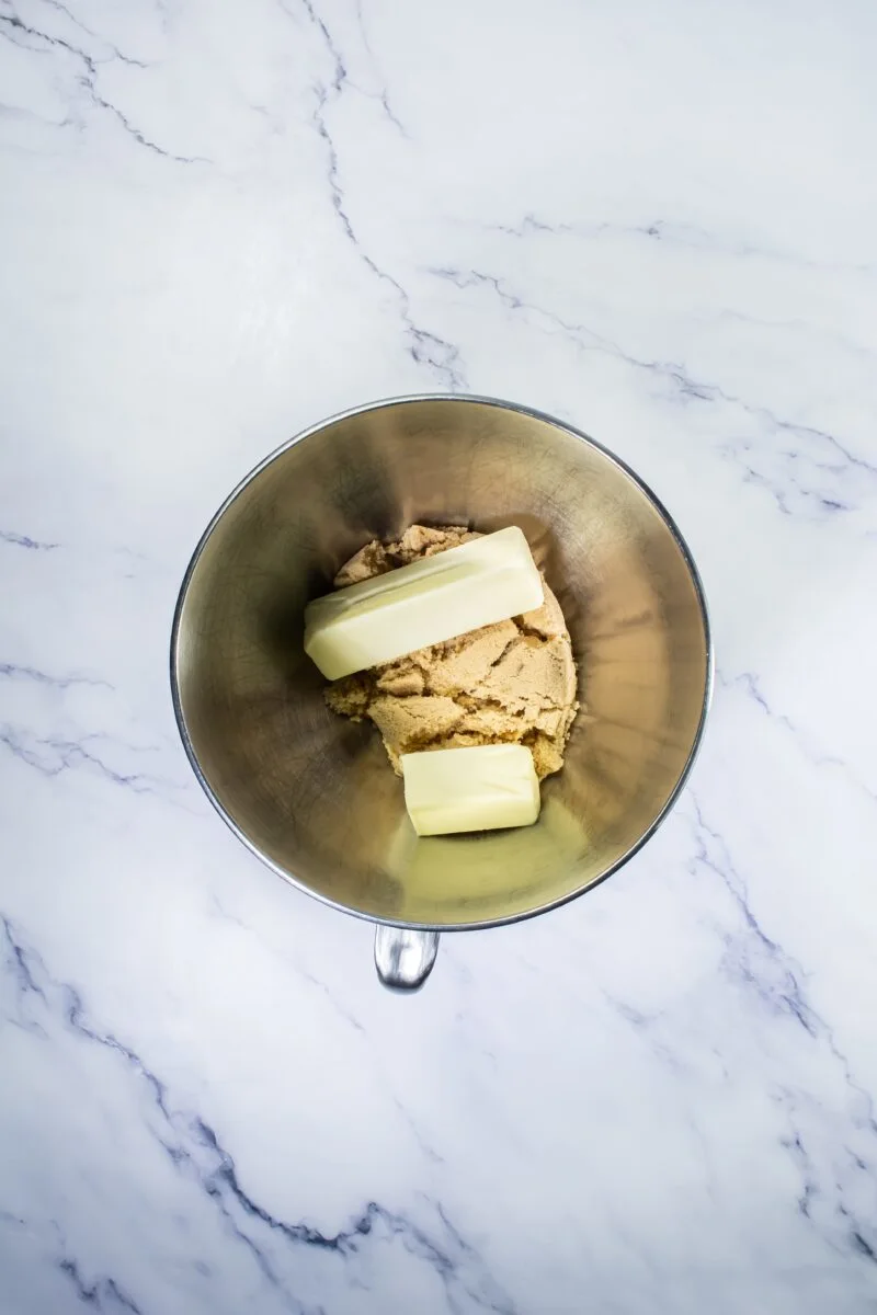 Creaming hte sugar and the butter