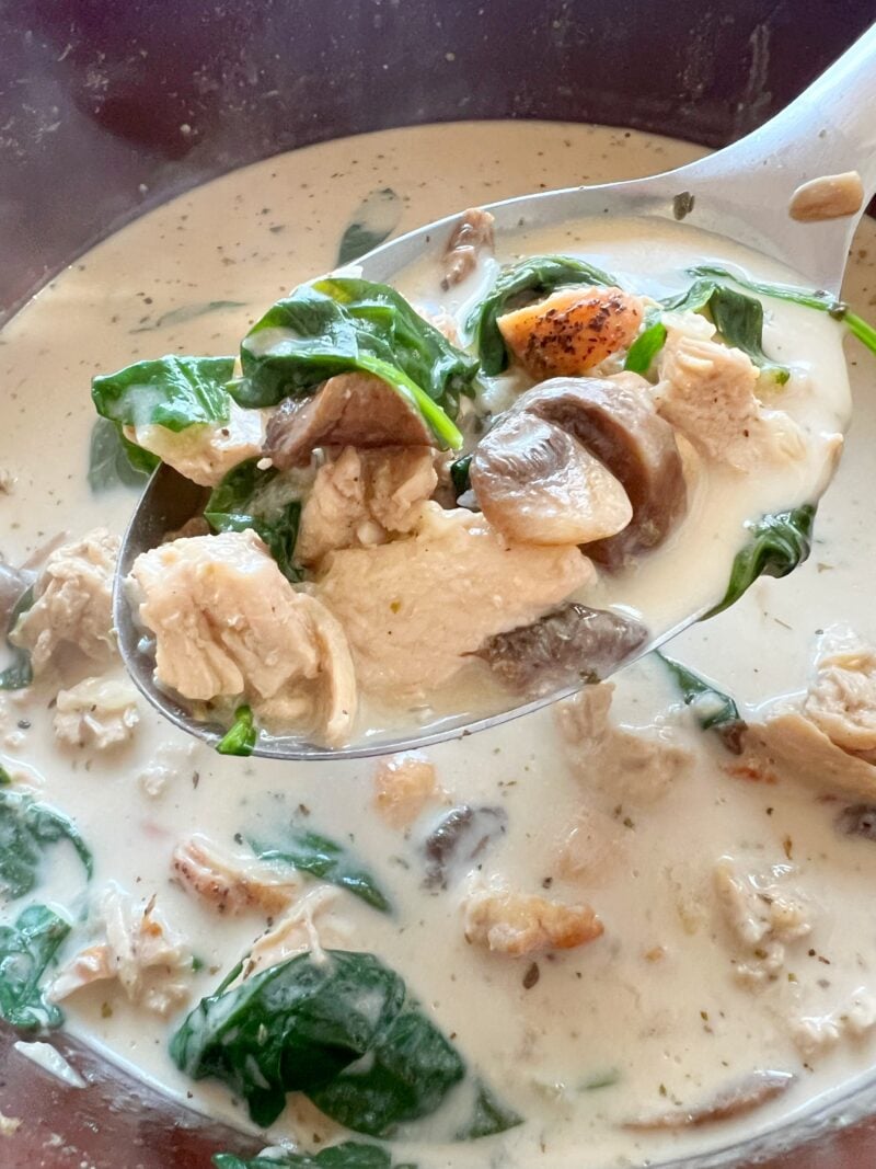 Chicken and mushroom florentine soup recipe