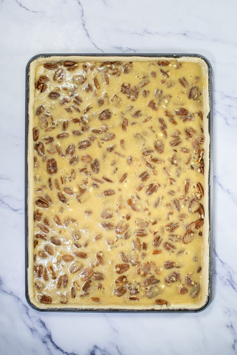 Pour the mixture over the pie