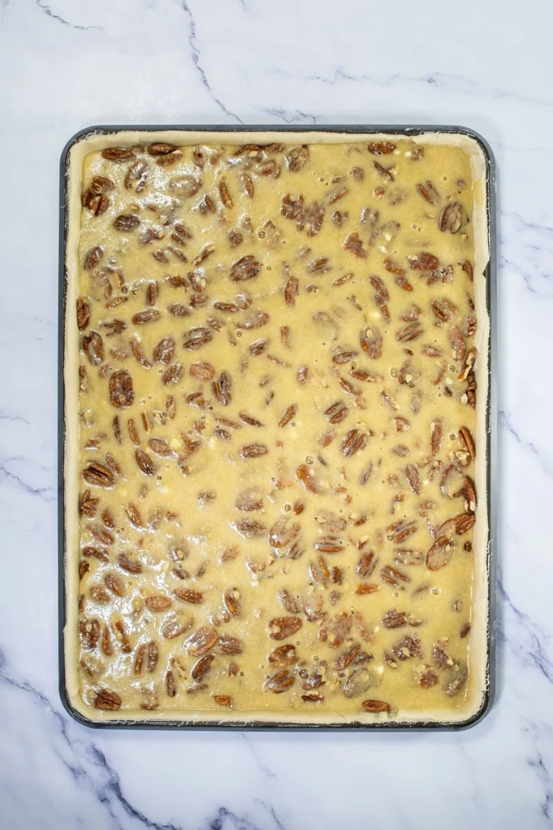 Pour the mixture over the pie