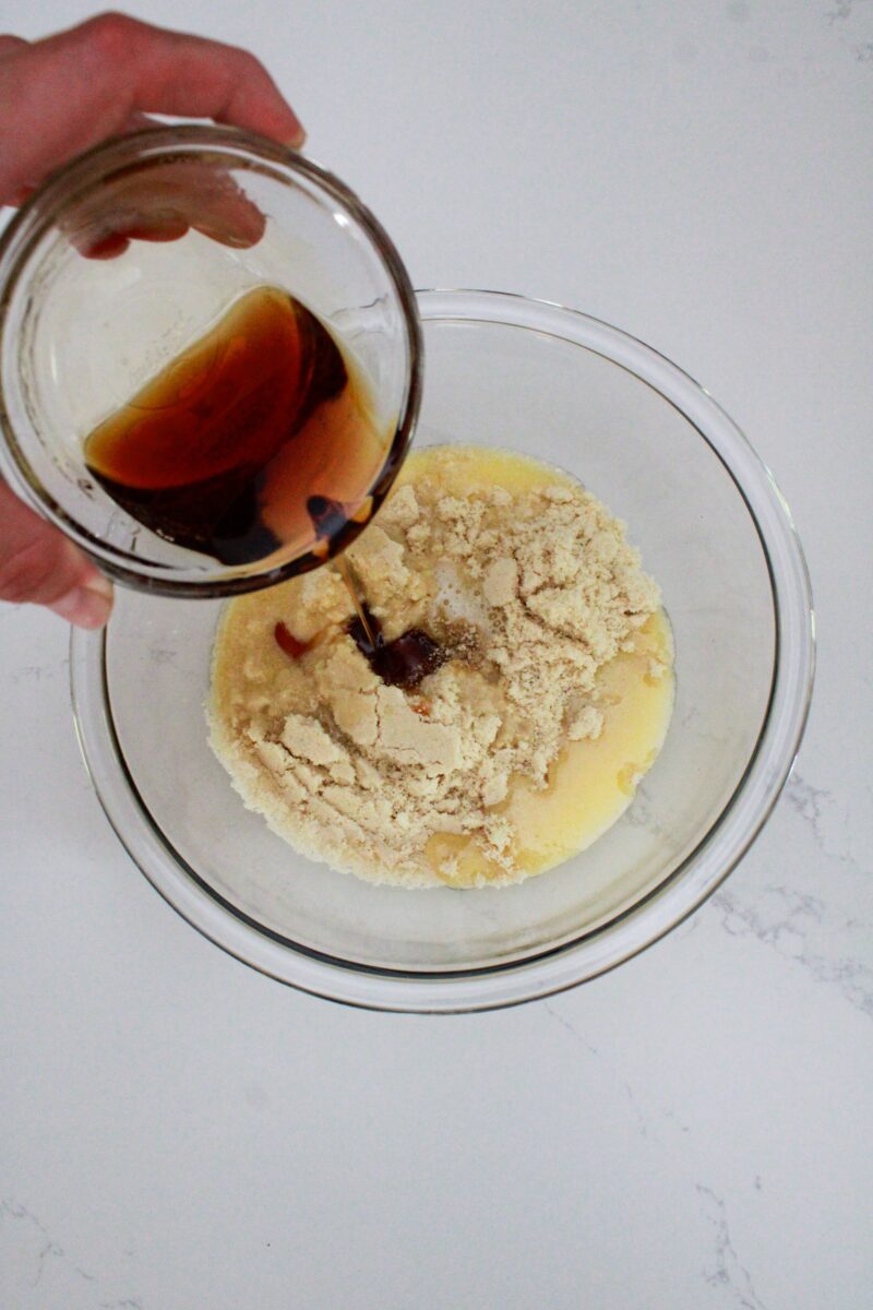 Mixing the cookie dough together