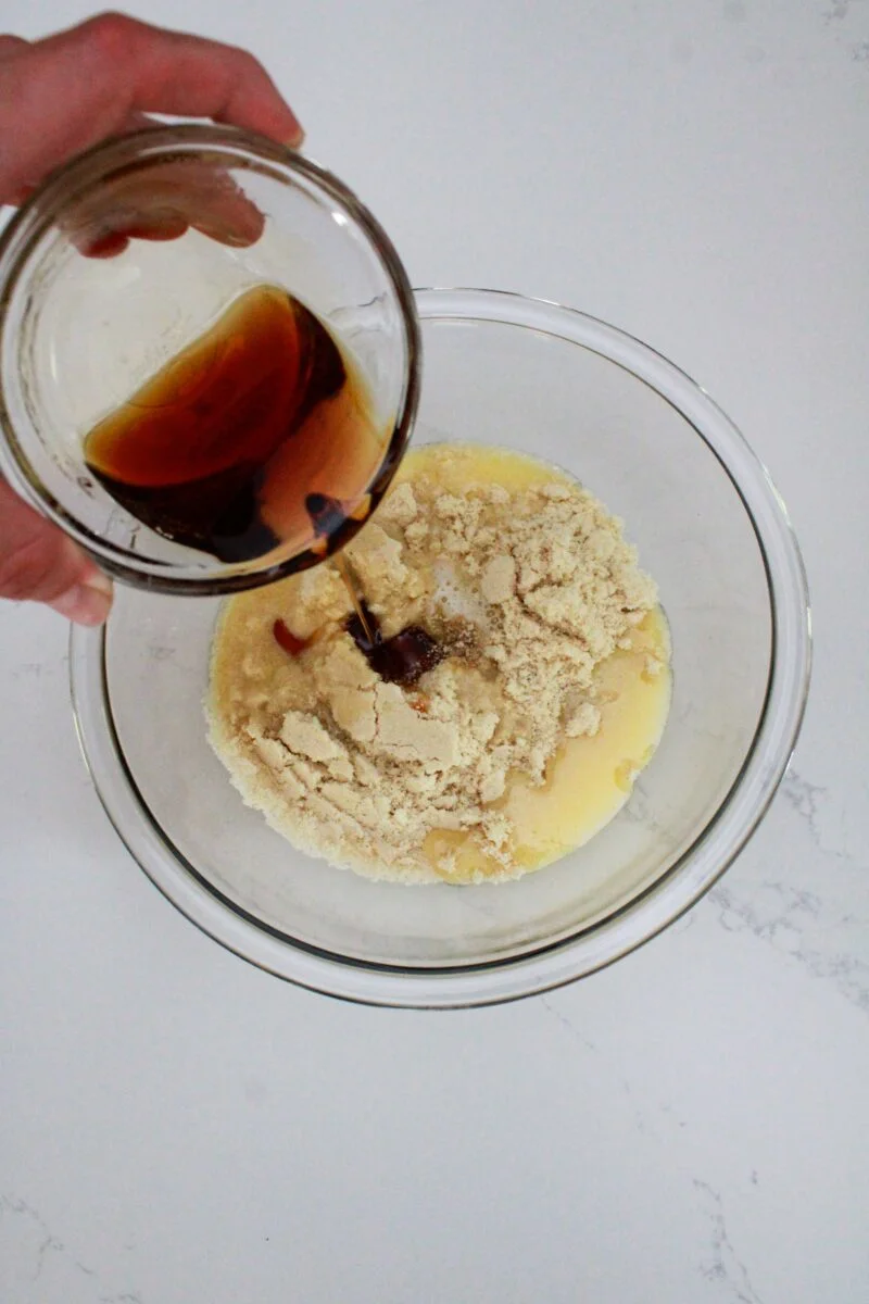 Mixing the cookie dough together
