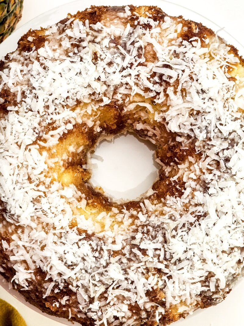 Adding the shredded coconut on top