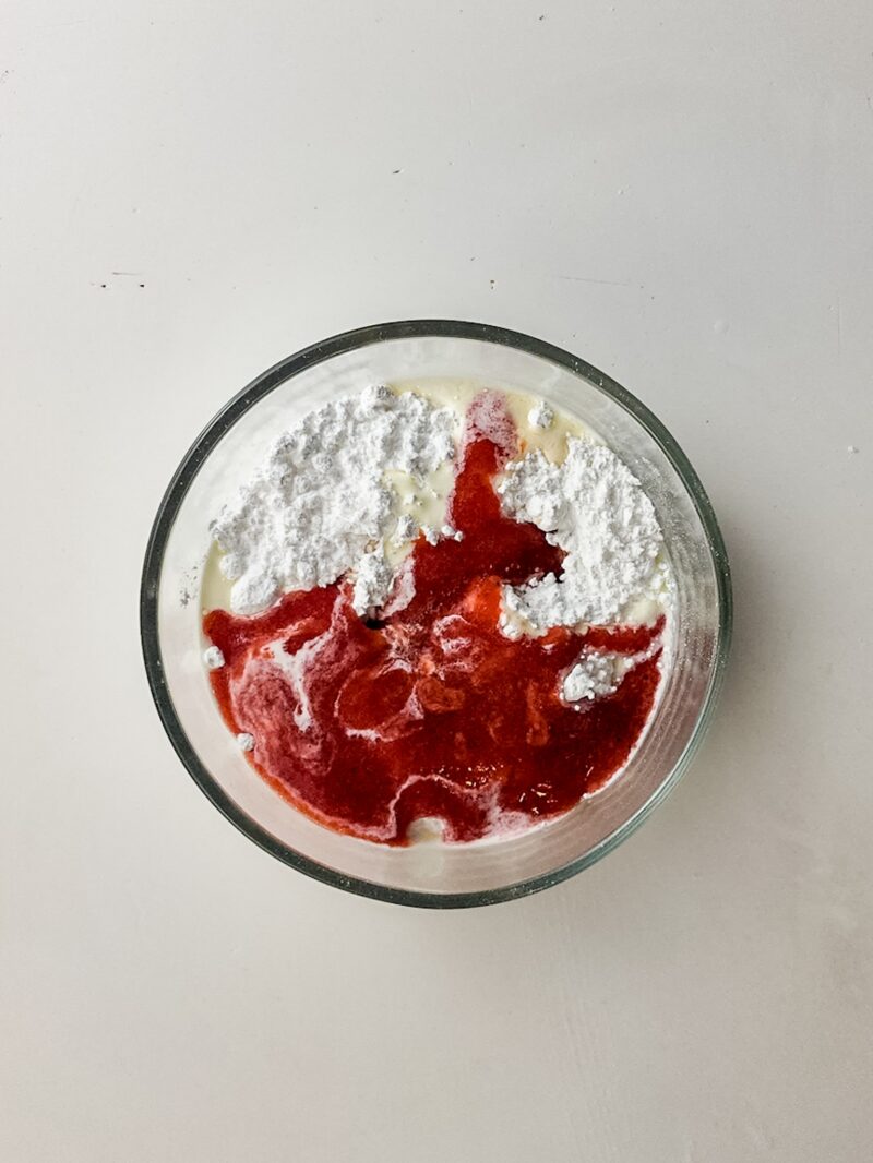Whisking the glaze together