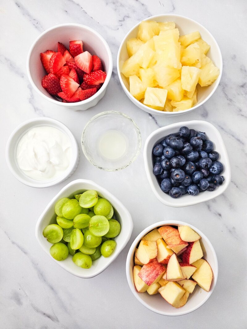 Creamy Fruit Salad Ingredients
