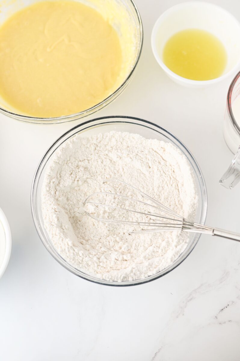 whisking together the dry ingredients
