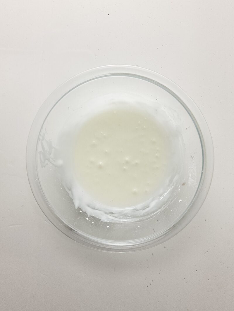 Making the glaze in a bowl