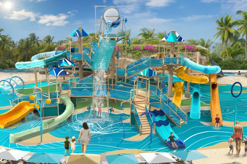 Waterslides at High Tides Waterpark in Stirrup Cay
