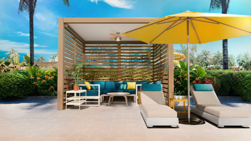 Private Cabanas at High Tides Waterpark at Great Stirrup Cay