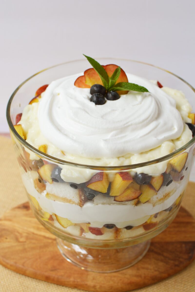 Peach and Blueberry Trifle Recipe for summertime