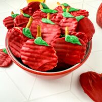 Chocolate-Covered Potato Chip Apples For Back to School