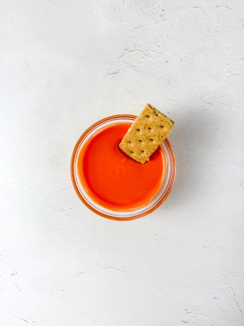 Dipping the graham crackers