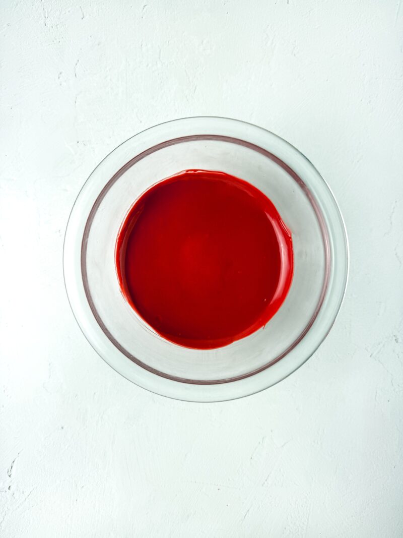 Melting the red candy melts