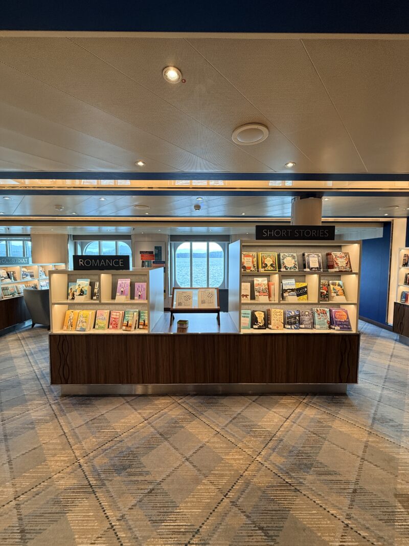 The libarary onboard Holland America Alaskan Cruise