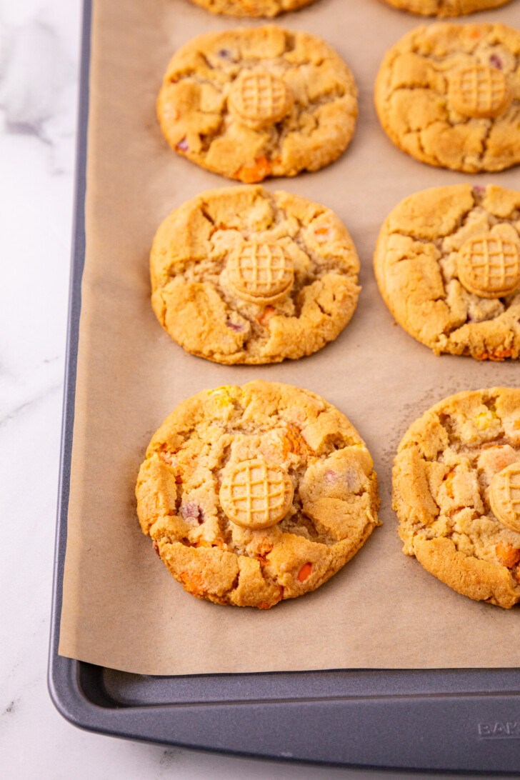 Adding the nutter butter bites cookies