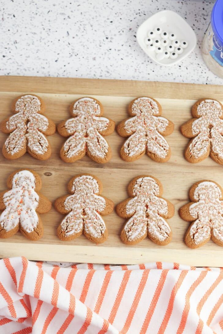 Prepping the gingerbread cookies