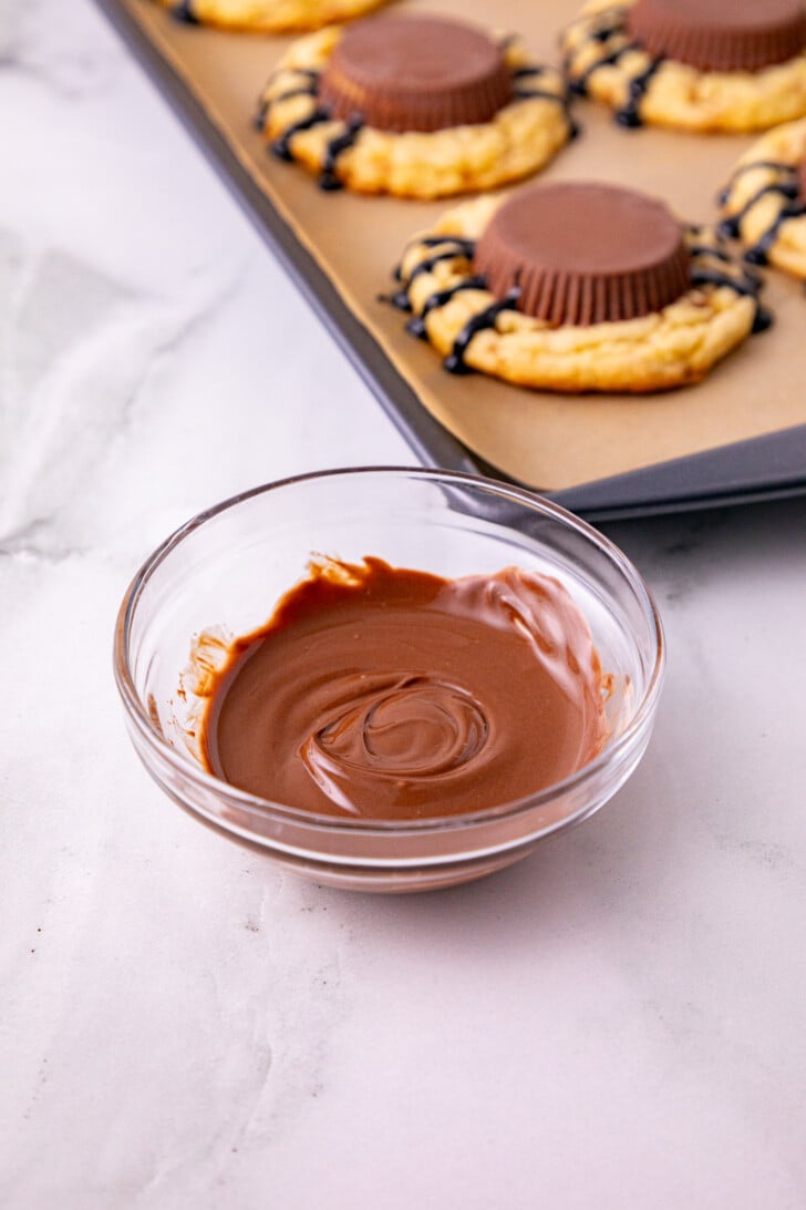 Melting the chocolate melts in a bowl